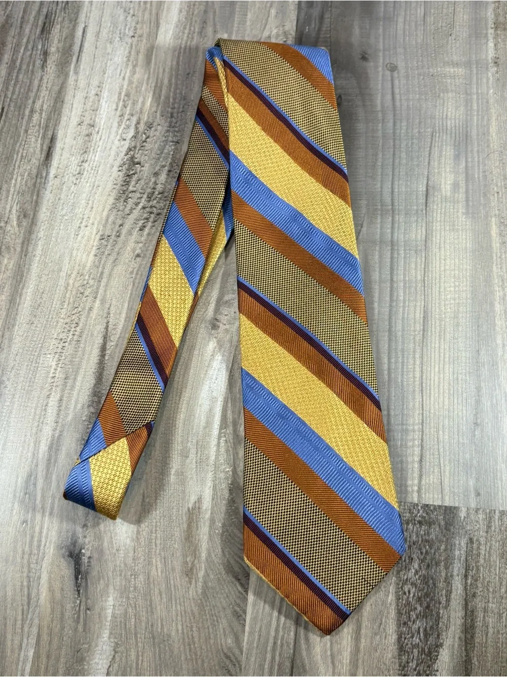 Robert Talbott 100% Silk Made In USA Brown Blue Necktie Best Of Class